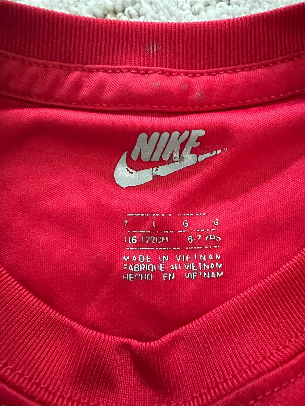Nike Red Short-Sleeve Tee with Black Swoosh Logo